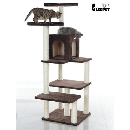 AEROMARK AeroMark GP78680723 GleePet 66 in. Cat Tree GP78680721 Coffee Brown 4 Levels GP78680723